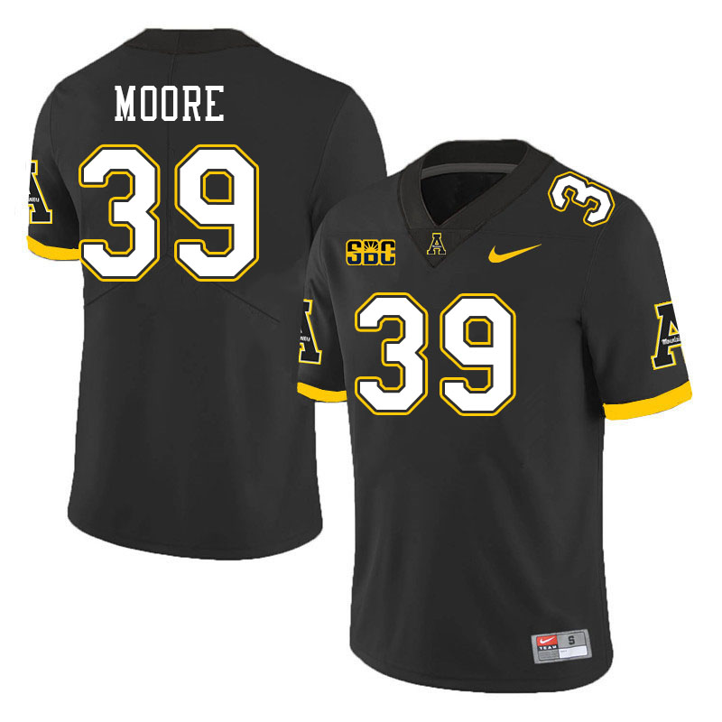 Men #39 Jackson Moore Appalachian State Mountaineers College Football Jerseys Stitched-Black